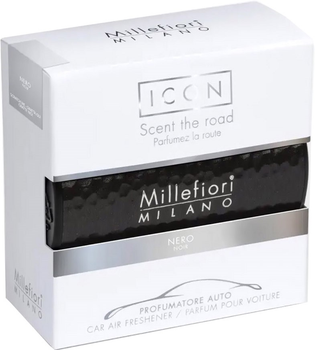 Odświeżacz do samochodu Millefiori Milano Car Icon Metal Shades Nero (17CAR43)