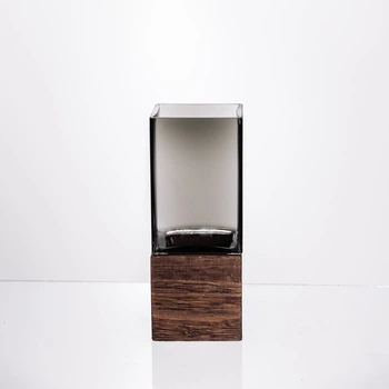 Ваза для квітів квадратна скляна 8×8×20 (см) декоративна HP-19-160-1 (A-046876)