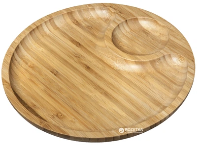 Дошка сервірувальна двосекційна Wilmax Bamboo кругла 25 см (WL-771043)