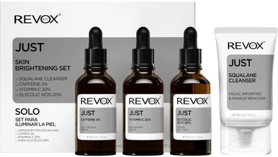 Zestaw do pielęgnacji twarzy Revox B77 Just Skin Brightening Serum 2 x 30 ml + Tonik 30 ml + Płyn do demakijażu Squalane 30 ml (5060565105553)