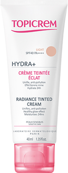 Podkład rozświetlający Topicrem Hydra+ Radiance Tinted SPF40 Light 40 ml (3700281703580)