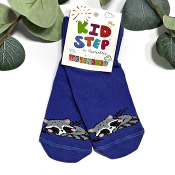Дитячі шкарпетки KidStep на 8-10 см (14-16 розмір) Єнотик Синій/ Сірий
