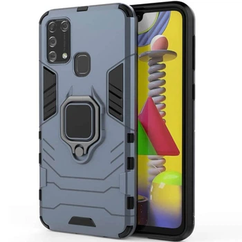 Ударопрочный чехол Transformer Ring for Magnet для Samsung Galaxy M30s / M21 Серый / Metal slate Без бренда