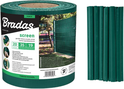 Taśma ogrodzeniowa Bradas 450g/m² 19x3500 cm Ciemnozielona (TOB4501935GRL)