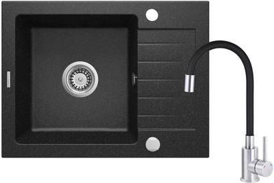 Zestaw kuchenny Deante Zorba zlewozmywak granitowy ZQN_5113 + bateria. BOC_X72M grafit