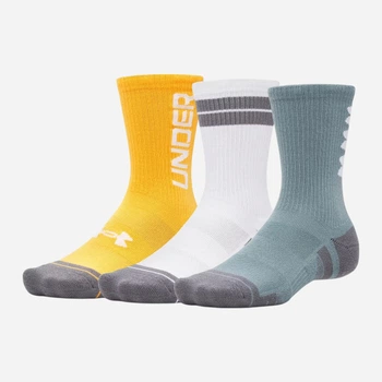 Набор мужских носков высоких Under Armour Ua Perf Tech Nov Crew 1379515-587 MD 3 пары Бирюзовый/Белый/Оранжевый (198632615324)