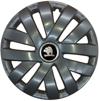 Автомобильные колпаки на колеса SKODA GREY R15 №315 SJS черные комплект 4шт TR0306128