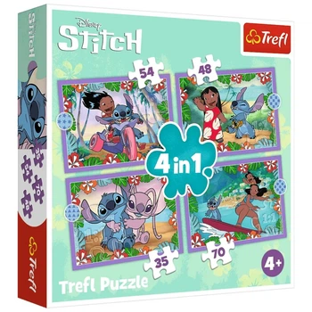 Пазл Trefl Lilo&Stitch Шалений день4 in 1 елемента [134438]