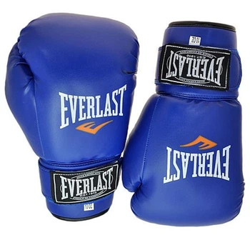Перчатки для бокса Everlast DX-380 синие, боксерские перчатки для тренировок 8oz унций EVDX380