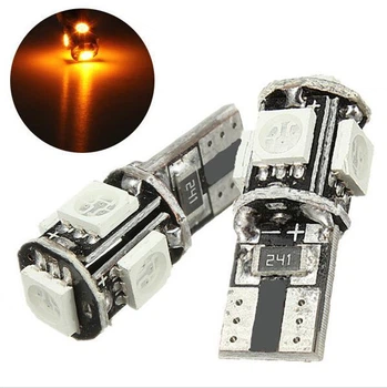 Led лампы W5W, Т10 (Can-Bus) Желтый цвет 5Leds 5050SMD, 12V .