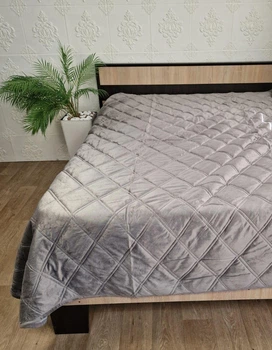 Покривало велюрове 160x210 Сіре (9286)