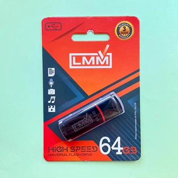 Флешка USB 64GB, классический корпус, цвет черный