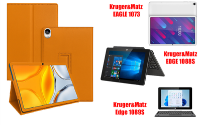 Чехол-подставка CRAYTON для Kruger&Matz EAGLE 1073, EDGE 1088S, Edge 1089S – стиль, защита и ручная сборка, цвет Оранжевый