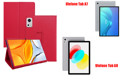 Чехол-подставка CRAYTON для Ulefone Tab A7, Tab A8 – стиль, защита и ручная сборка, цвет Малиновый