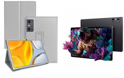 Чехол-подставка CRAYTON для ZTE Nubia Pad 3D – стиль, защита и ручная сборка, цвет Серебро