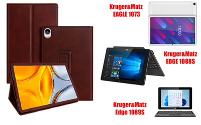 Чехол-подставка CRAYTON для Kruger&Matz EAGLE 1073, EDGE 1088S, Edge 1089S – стиль, защита и ручная сборка, цвет Карминовый