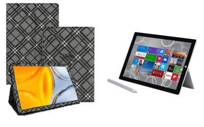 Чехол-подставка CRAYTON для Microsoft Surface Pro 2, Pro 3, Pro 4 – стиль, защита и ручная сборка, цвет Клетка