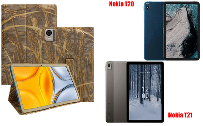 Чехол-подставка CRAYTON для Nokia T20, Nokia T21 – стиль, защита и ручная сборка, цвет Камыш