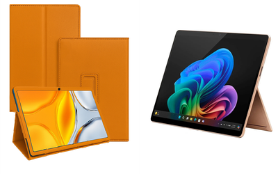 Чехол-подставка CRAYTON для Microsoft Surface Pro 10, Pro 11, Pro 11 X Elite – стиль, защита и ручная сборка, цвет Оранжевый
