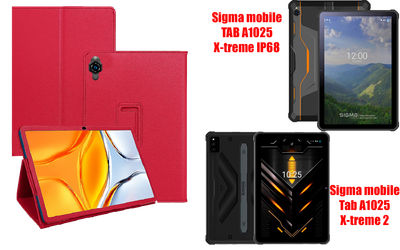 Чехол-подставка CRAYTON для Sigma mobile TAB A1025, A1025 X-treme 2 – стиль, защита и ручная сборка, цвет Малиновый