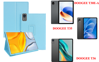 Чехол-подставка CRAYTON для DOOGEE T30E-A, T35, T36 – стиль, защита и ручная сборка, цвет Голубой