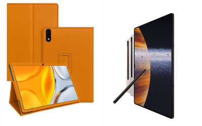 Чехол-подставка CRAYTON для Samsung Galaxy Tab S8 5G, S8 Plus 5G, S8 Ultra – стиль, защита и ручная сборка, цвет Оранжевый