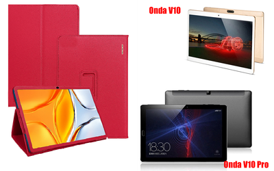 Чехол-подставка CRAYTON для Onda V10, V10 Pro – стиль, защита и ручная сборка, цвет Малиновый