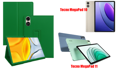 Чехол-подставка CRAYTON для Tecno MegaPad 10, MegaPad 11 – стиль, защита и ручная сборка, цвет Зеленый тм