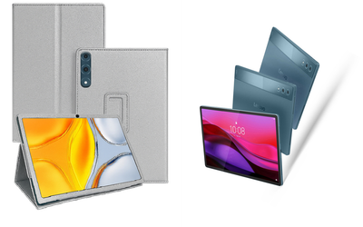 Чехол-подставка CRAYTON для Lenovo Yoga Tab Plus – стиль, защита и ручная сборка, цвет Серебро