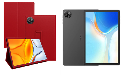 Чехол-подставка CRAYTON для Blackview Oscal Pad 90 – стиль, защита и ручная сборка, цвет Красный