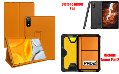 Чехол-подставка CRAYTON для Ulefone Armor Pad, Armor Pad 2 – стиль, защита и ручная сборка, цвет Оранжевый