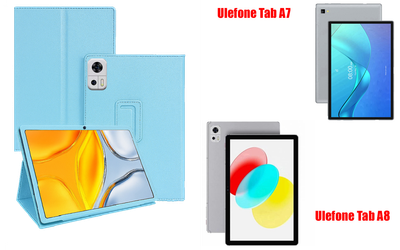 Чехол-подставка CRAYTON для Ulefone Tab A7, Tab A8 – стиль, защита и ручная сборка, цвет Голубой