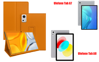 Чехол-подставка CRAYTON для Ulefone Tab A7, Tab A8 – стиль, защита и ручная сборка, цвет Оранжевый