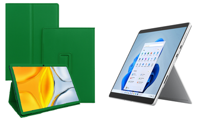 Чехол-подставка CRAYTON для Microsoft Surface Pro 8, Pro 9 – стиль, защита и ручная сборка, цвет Зеленый тм