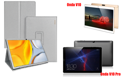 Чехол-подставка CRAYTON для Onda V10, V10 Pro – стиль, защита и ручная сборка, цвет Серебро