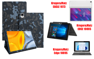 Чехол-подставка CRAYTON для Kruger&Matz EAGLE 1073, EDGE 1088S, Edge 1089S – стиль, защита и ручная сборка, цвет Хаки зима