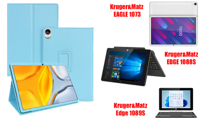 Чехол-подставка CRAYTON для Kruger&Matz EAGLE 1073, EDGE 1088S, Edge 1089S – стиль, защита и ручная сборка, цвет Голубой