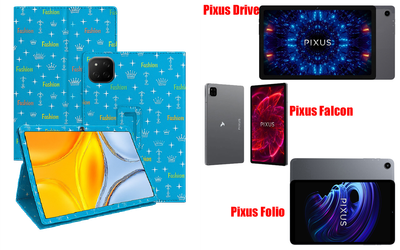 Чехол-подставка CRAYTON для Pixus Drive, Falcon, Folio – стиль, защита и ручная сборка, цвет Фэшн синий