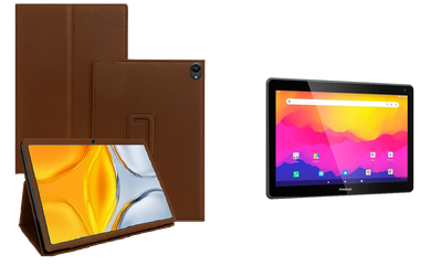 Чехол-подставка CRAYTON для Prestigio Muze 3231 4G, Muze 4231 4G – стиль, защита и ручная сборка, цвет Коричневый св