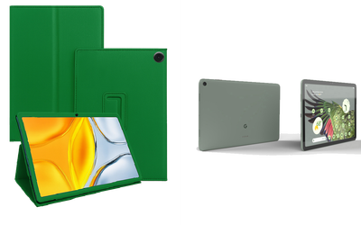 Чехол-подставка CRAYTON для Google Pixel Tablet 2023 – стиль, защита и ручная сборка, цвет Зеленый тм