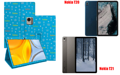 Чохол-підставка CRAYTON для Nokia T20, Nokia T21 – стиль, захист і ручна збірка, колір Фешн синій