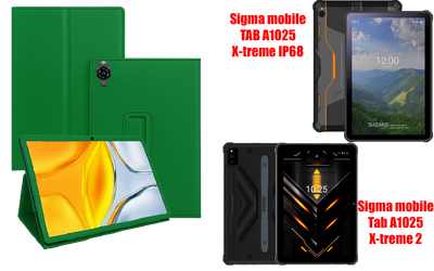 Чехол-подставка CRAYTON для Sigma mobile TAB A1025, A1025 X-treme 2 – стиль, защита и ручная сборка, цвет Зеленый тм