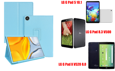 Чохол-підставка CRAYTON для LG G Pad 5 10.1, Pad 8.3, Pad X 8.0 – стиль, захист і ручна збірка, колір Блакитний