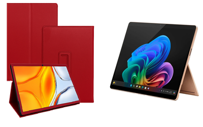 Чехол-подставка CRAYTON для Microsoft Surface Pro 10, Pro 11, Pro 11 X Elite – стиль, защита и ручная сборка, цвет Красный