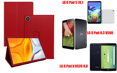 Чохол-підставка CRAYTON для LG G Pad 5 10.1, Pad 8.3, Pad X 8.0 – стиль, захист і ручна збірка, колір Червоний