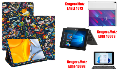 Чехол-подставка CRAYTON для Kruger&Matz EAGLE 1073, EDGE 1088S, Edge 1089S – стиль, защита и ручная сборка, цвет Космос