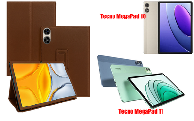 Чехол-подставка CRAYTON для Tecno MegaPad 10, MegaPad 11 – стиль, защита и ручная сборка, цвет Коричневый св