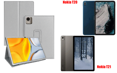 Чехол-подставка CRAYTON для Nokia T20, Nokia T21 – стиль, защита и ручная сборка, цвет Серебро