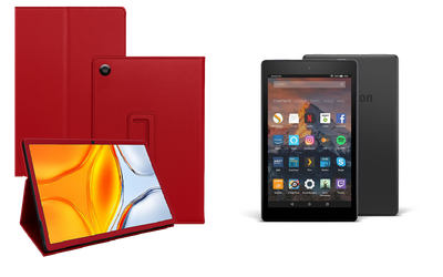 Чехол-подставка CRAYTON для Amazon Fire HD 8 2017 – стиль, защита и ручная сборка, цвет Красный