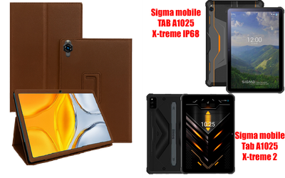 Чехол-подставка CRAYTON для Sigma mobile TAB A1025, A1025 X-treme 2 – стиль, защита и ручная сборка, цвет Коричневый св